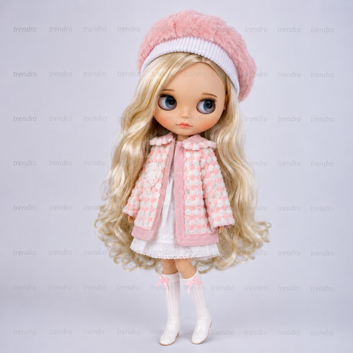 Bjd doll clothes pink coat - 1/6,